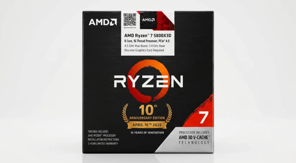 Ryzen 7 5800X3D Verpackung mit Specs
