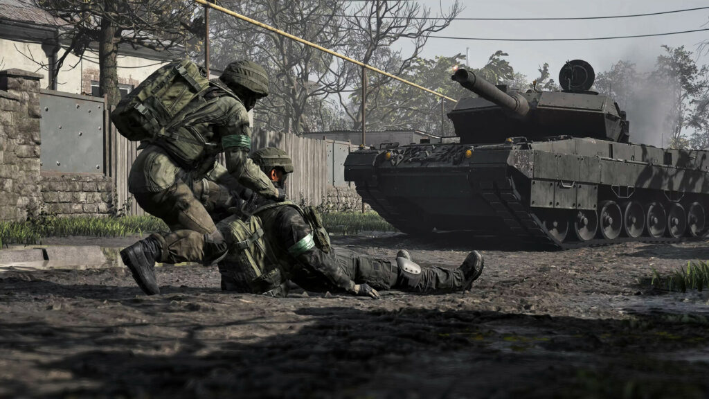 Wardogs Spielszene mit Panzer und Soldaten