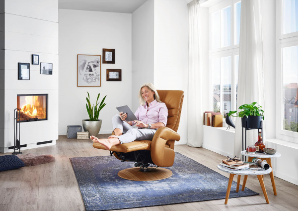 Relaxsessel vito VARIETY ST in SENFGELB aus Leder