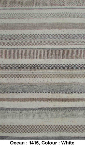 Teppich OCEAN weiss in weiß aus Schurwolle