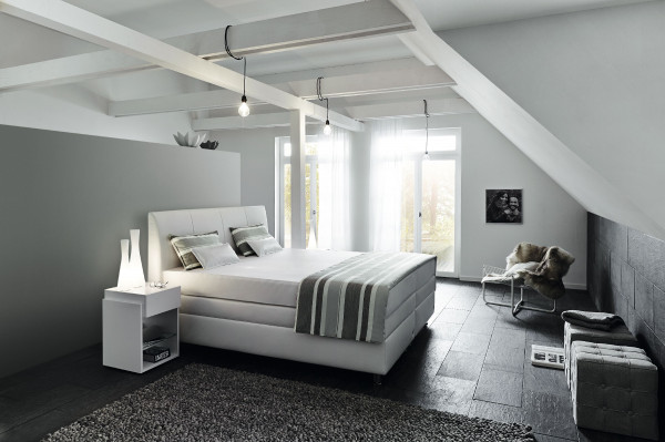 Boxspringbett RUF Veronesse in weiß aus Stoff