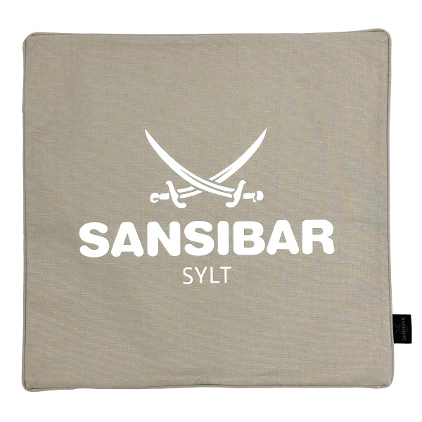 Kissenhülle SANSIBAR in taupe aus Baumwolle