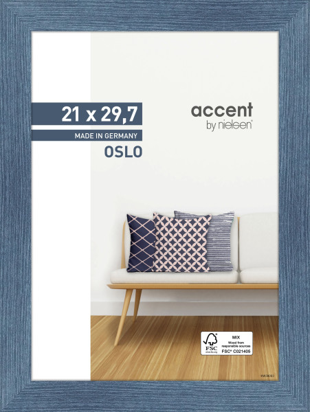 Bilderrahmen OSLO in blau aus Holz