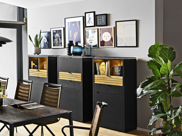 Highboard VENJAKOB GAME in anthrazit aus Lack