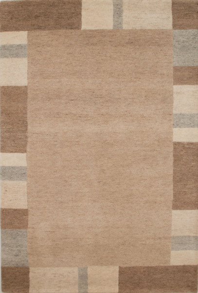 Teppich Terra in hellbeige aus Schurwolle