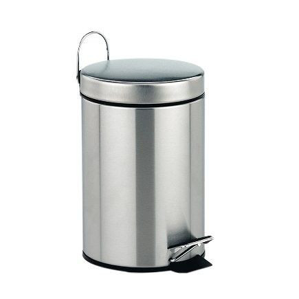 Kosmetikeimer TORRE in silberfarben aus Metall