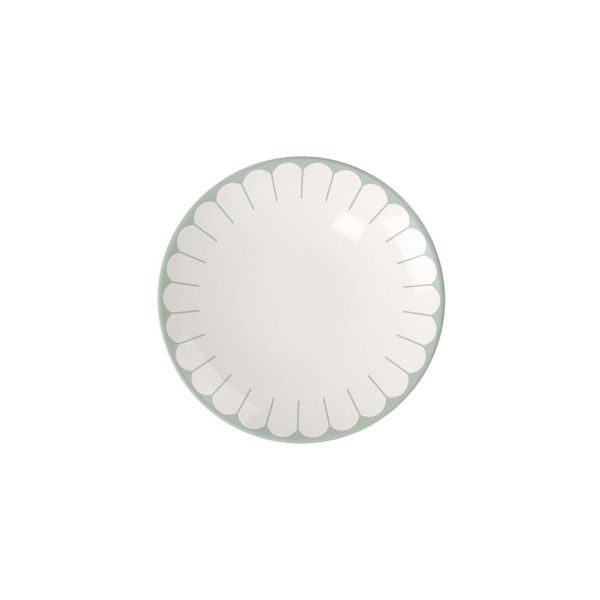 Frühstücksteller FLEUR in grün aus Bone China