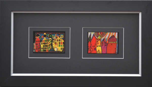 Kunstdruck HUNDERTWASSER in mehrfarbig aus Glas