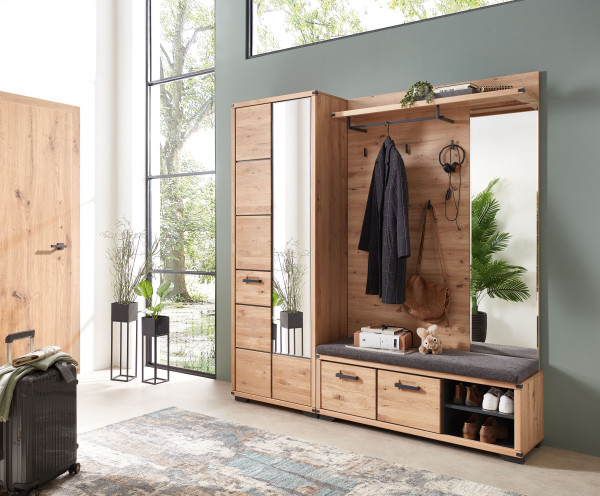 Garderobenset HARPER ILEBO in Artisaneiche aus Dekor