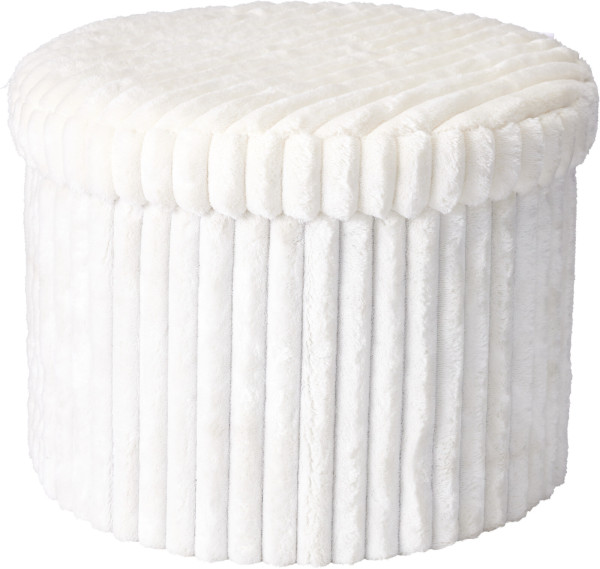 Hocker HAYDEE in weiß aus Stoff