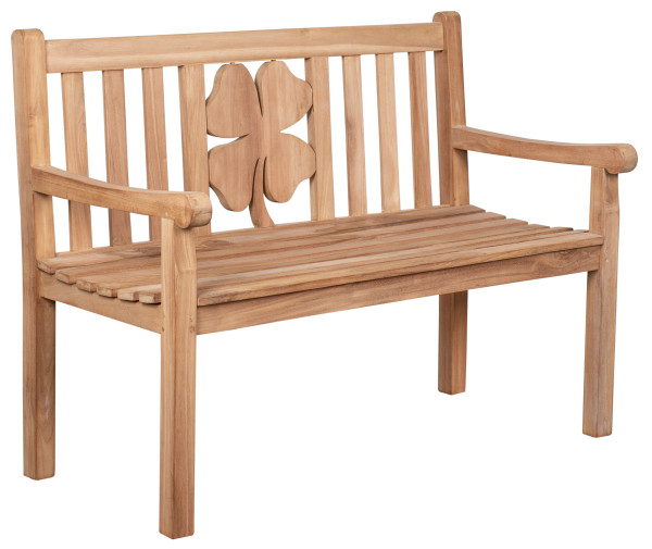 Gartenbank WOODIE KLEEBLATT in teak aus Teak