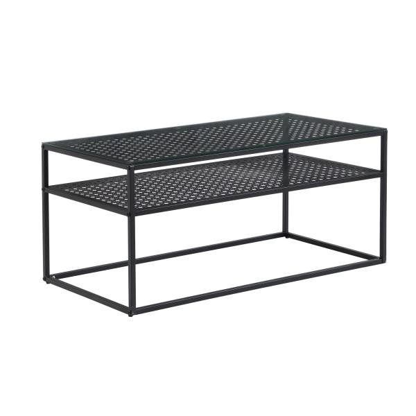 Couchtisch in schwarz aus Materialmix