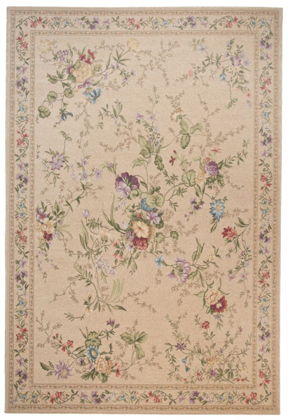 Webteppich in beige aus Mischgewebe