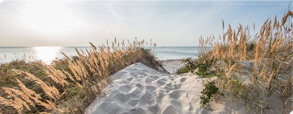 Keilrahmenbild SUNLIGHT BEACH in bunt aus Holz