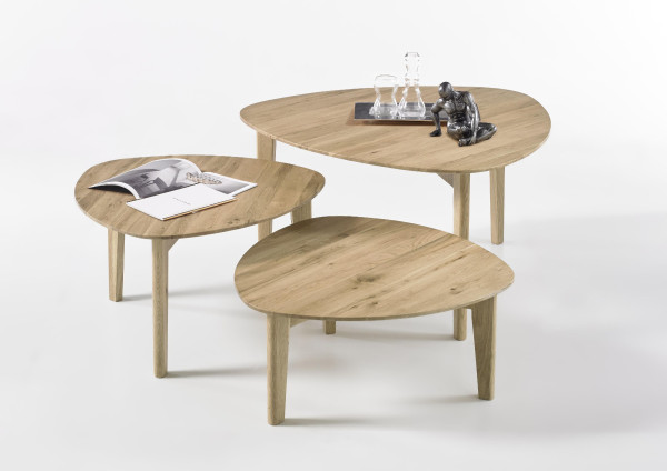 Couchtisch CAMILLA 3er-Set in Eiche