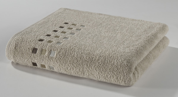 Duschtuch QUATTRI in beige aus Baumwolle