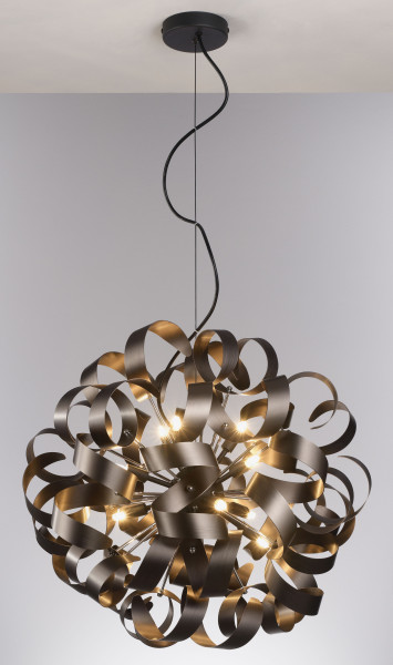 Pendelleuchte CURLY IV in braun aus Aluminium
