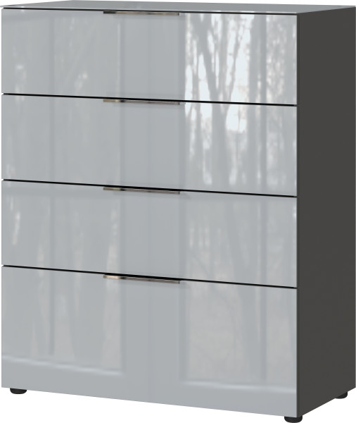 Kommode HARPER GUNJUR in silbergrau aus Glas