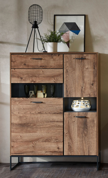 Highboard HARPER WAKEFIELD in Haveleiche aus Dekor