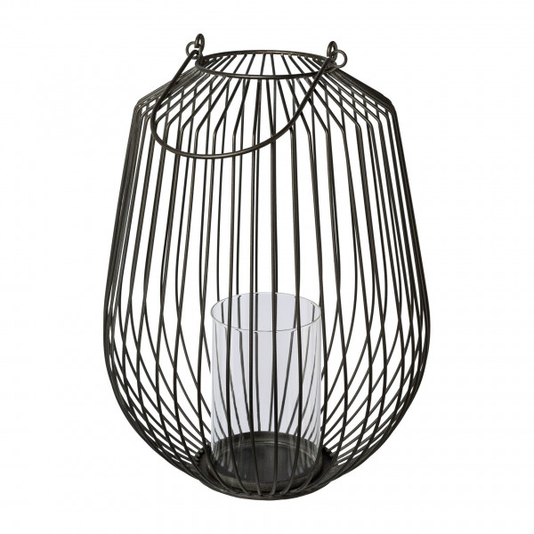 Windlicht URBANUS in schwarz aus Metall