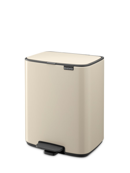 Abfallbehälter BO in beige aus Metall