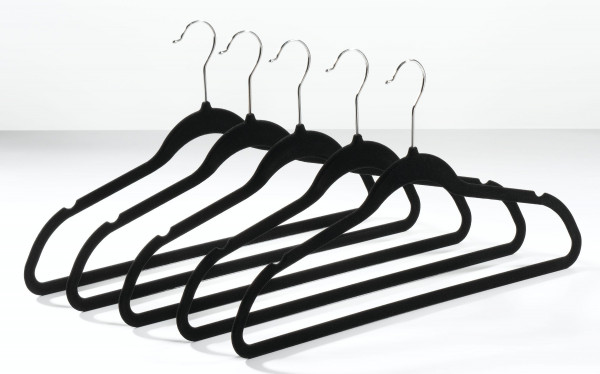 Kleiderbügel-Set in schwarz aus Kunststoff