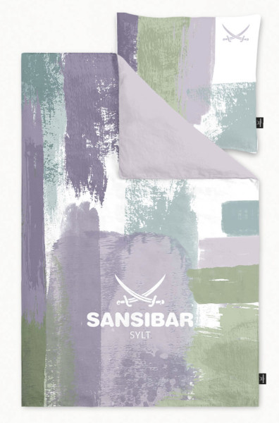 Bettwäsche PAINT Satin in Flieder aus Baumwolle