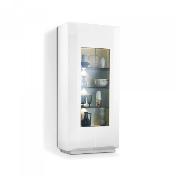 Vitrine MONDO PRISMA MEDIA in weiß aus Lack Hochglanz