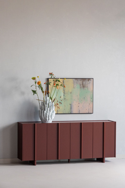 Sideboard MOUTIQUE LILOU in rot aus Massivholz
