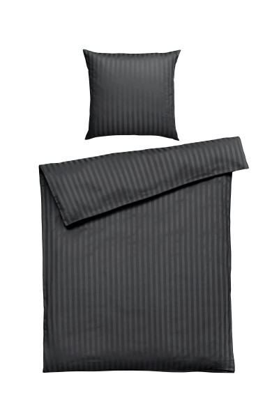 Bettwäsche JACQUARD Satin in anthrazit aus Baumwolle