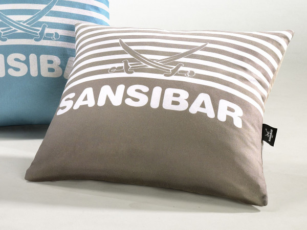 Kissenhülle SANSIBAR in taupe aus Baumwolle