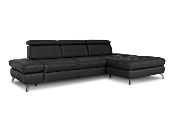 Polsterecke SALVI in schwarz aus Leder