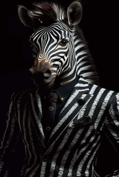 Glasbild NOBLE STRIPES in schwarz aus Glas