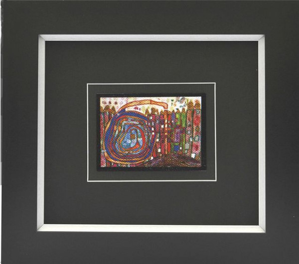 Kunstdruck HUNDERTWASSER in mehrfarbig aus Glas