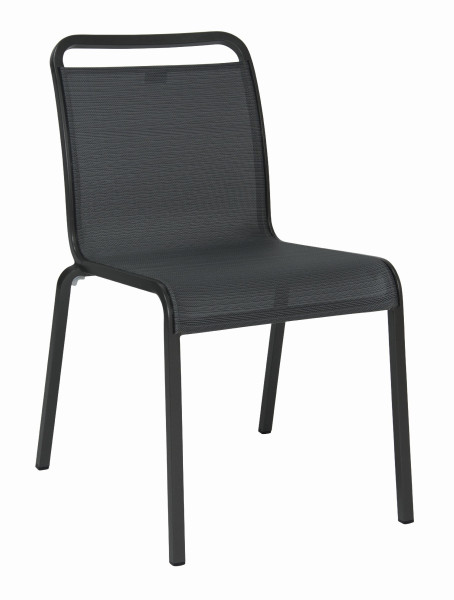 Stapelstuhl OSKAR in anthrazit aus Aluminium