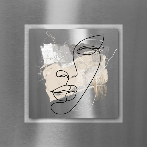 Aludibondbild FACELINES VI in mehrfarbig aus Metall