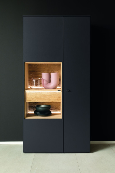 Vitrine VENJAKOB LUMEA in anthrazit aus Lack