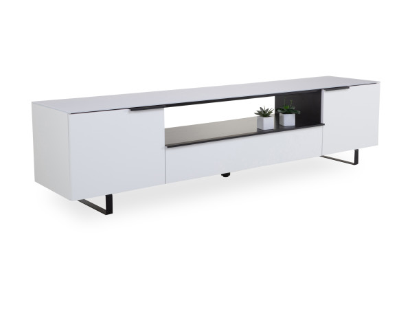 Lowboard Arredokit Pamera in weiß aus Glas