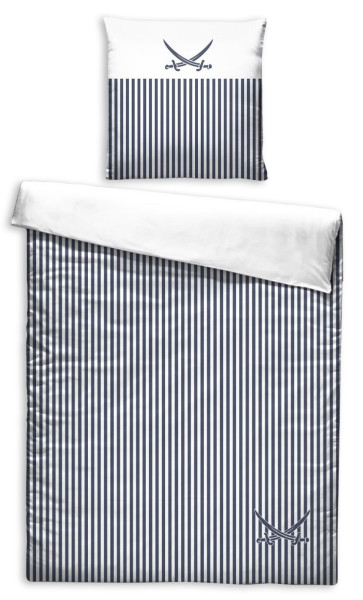 Bettwäsche SANSIBAR Satin in navy aus Baumwolle