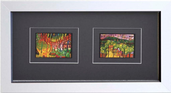 Kunstdruck HUNDERTWASSER in bunt aus Glas