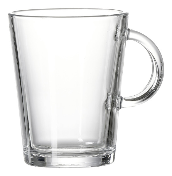 Teeglas mit Henkel in klar aus Glas