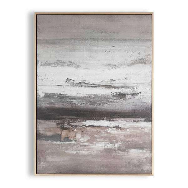 Leinwandbild RUHIGER HORIZONT in schwarz/weiß aus Materialmix