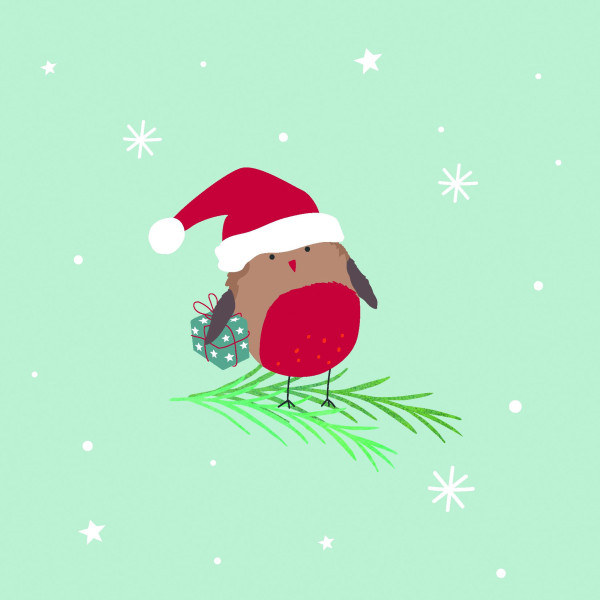 Servietten Santa´s calling in hellblau aus Papier