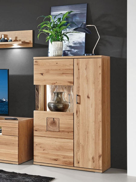 Highboard IVARIS in Alteiche aus Teilmassiv