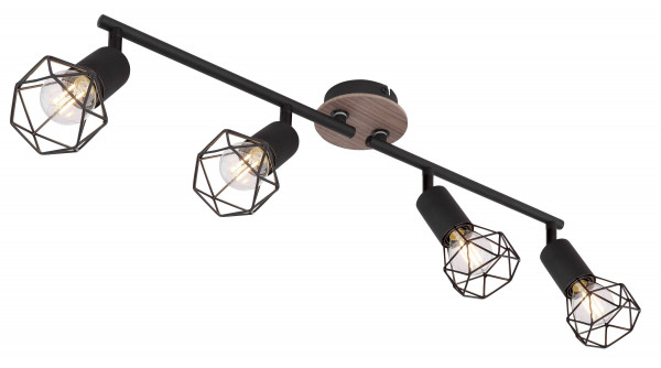 Wand-/Deckenspot XARA I in schwarz aus Metall