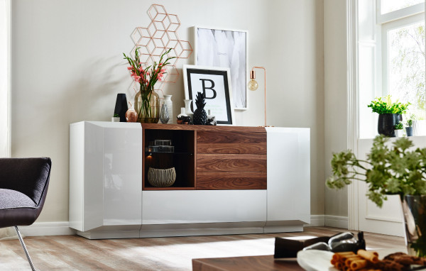 Sideboard MONDO PRISMA MEDIA in weiß aus Lack