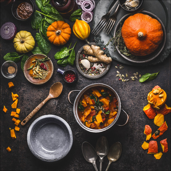 Glasbild INGREDIENTS III in mehrfarbig aus Glas
