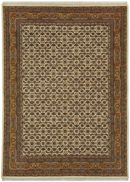 Teppich BENARAS Herati beige in beige aus Schurwolle