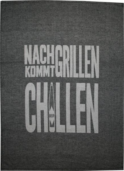 Geschirrtuch GRILL in grau aus Baumwolle