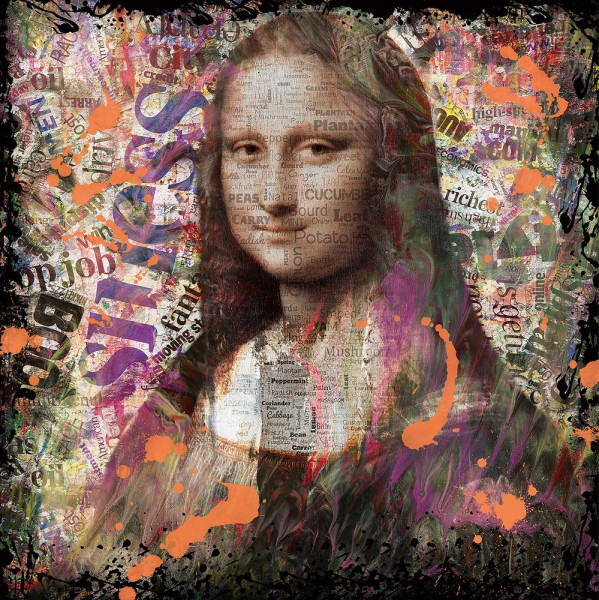 Glasbild MONA LISA in mehrfarbig aus Glas